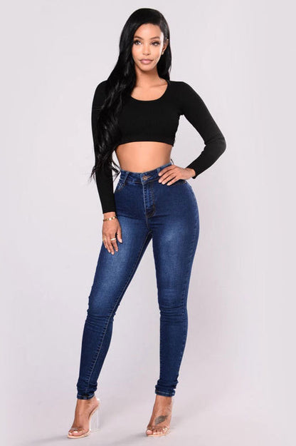 High Waist White Skinny Jeans