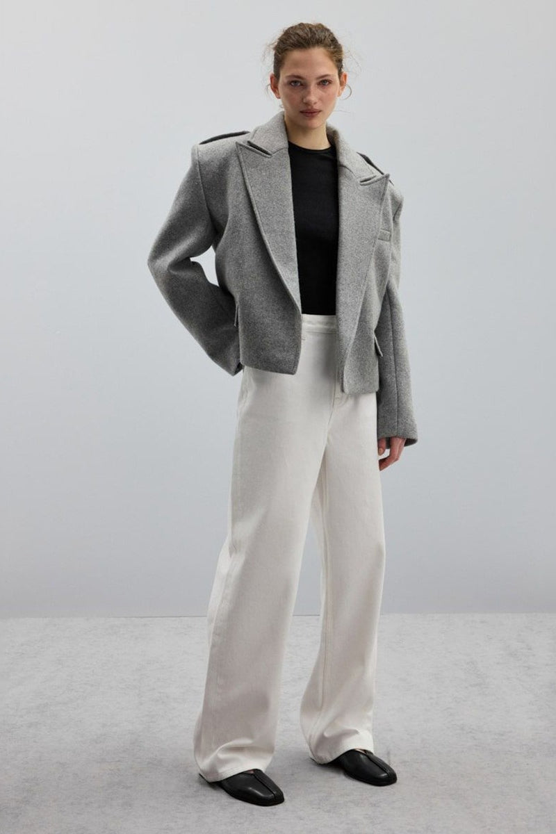 Structured Wool Notch Lapel Coat