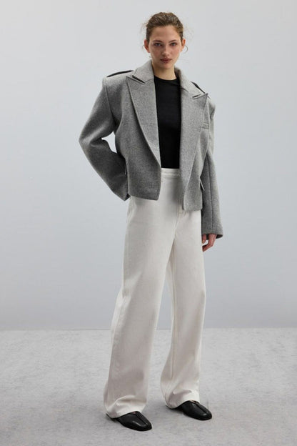 Structured Wool Notch Lapel Coat
