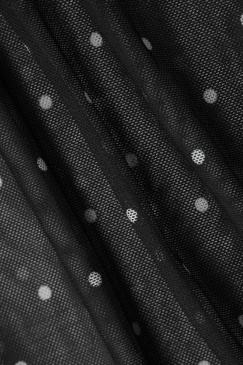 Polka Dot Mesh Patchwork Plunge V Cami