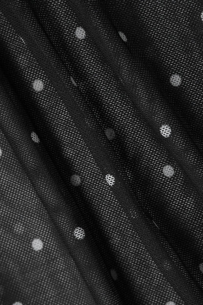 Polka Dot Mesh Patchwork Plunge V Cami