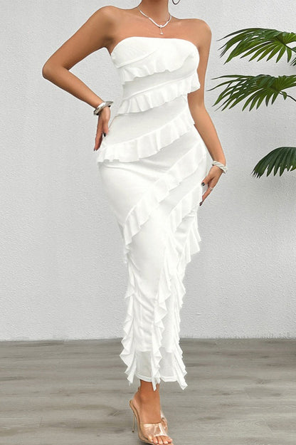 Fitted Strapless Work Dress
