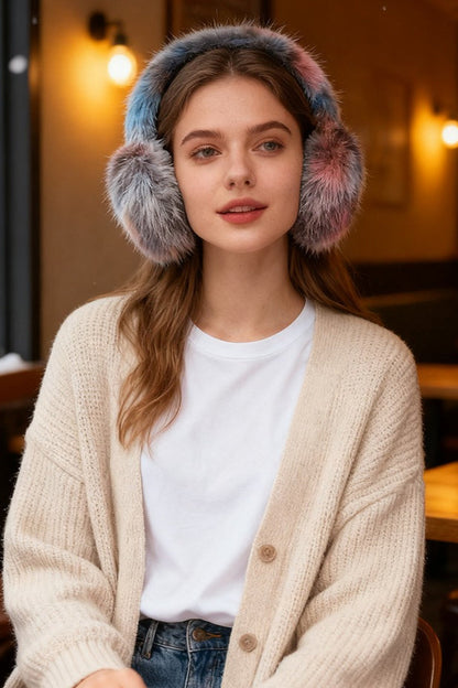 Plush Fox Fur Oversized Winter Earmuffs