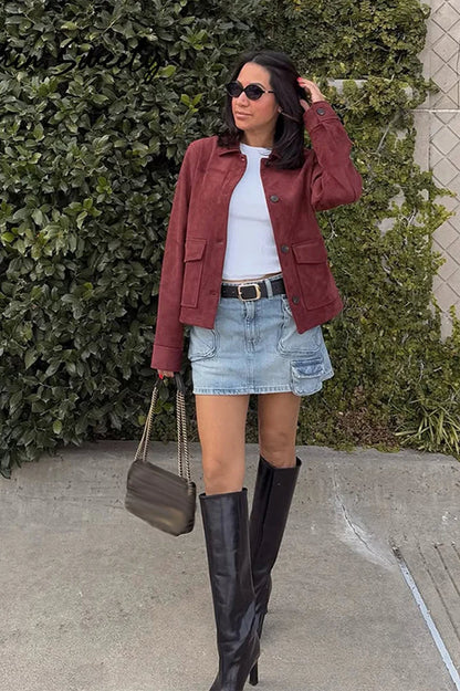 Vintage Suede Pocket Jacket