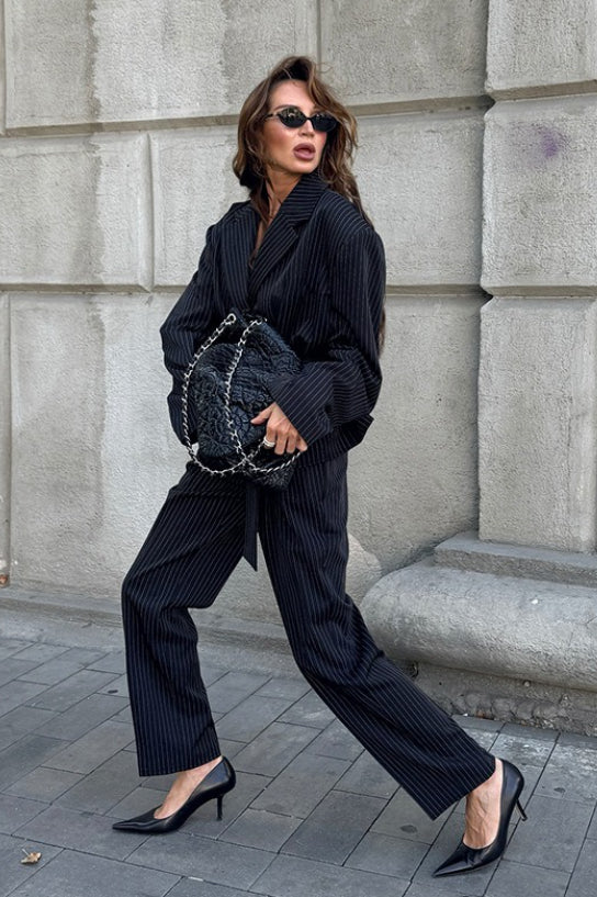 Longline Structured Two Piece Blazer Pants Set