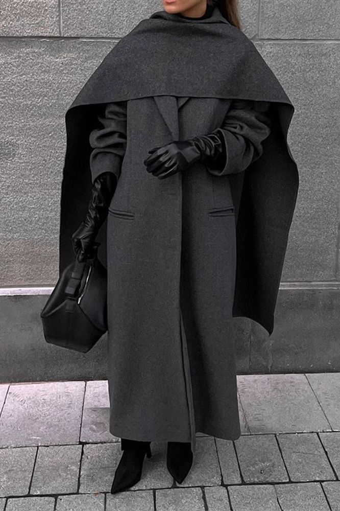 Shawl Collar Extra Long Wool Chic Overcoat
