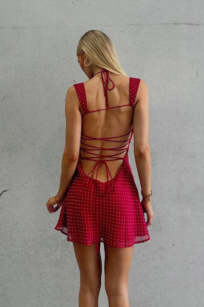 Chiffon Low Back Slip Dress