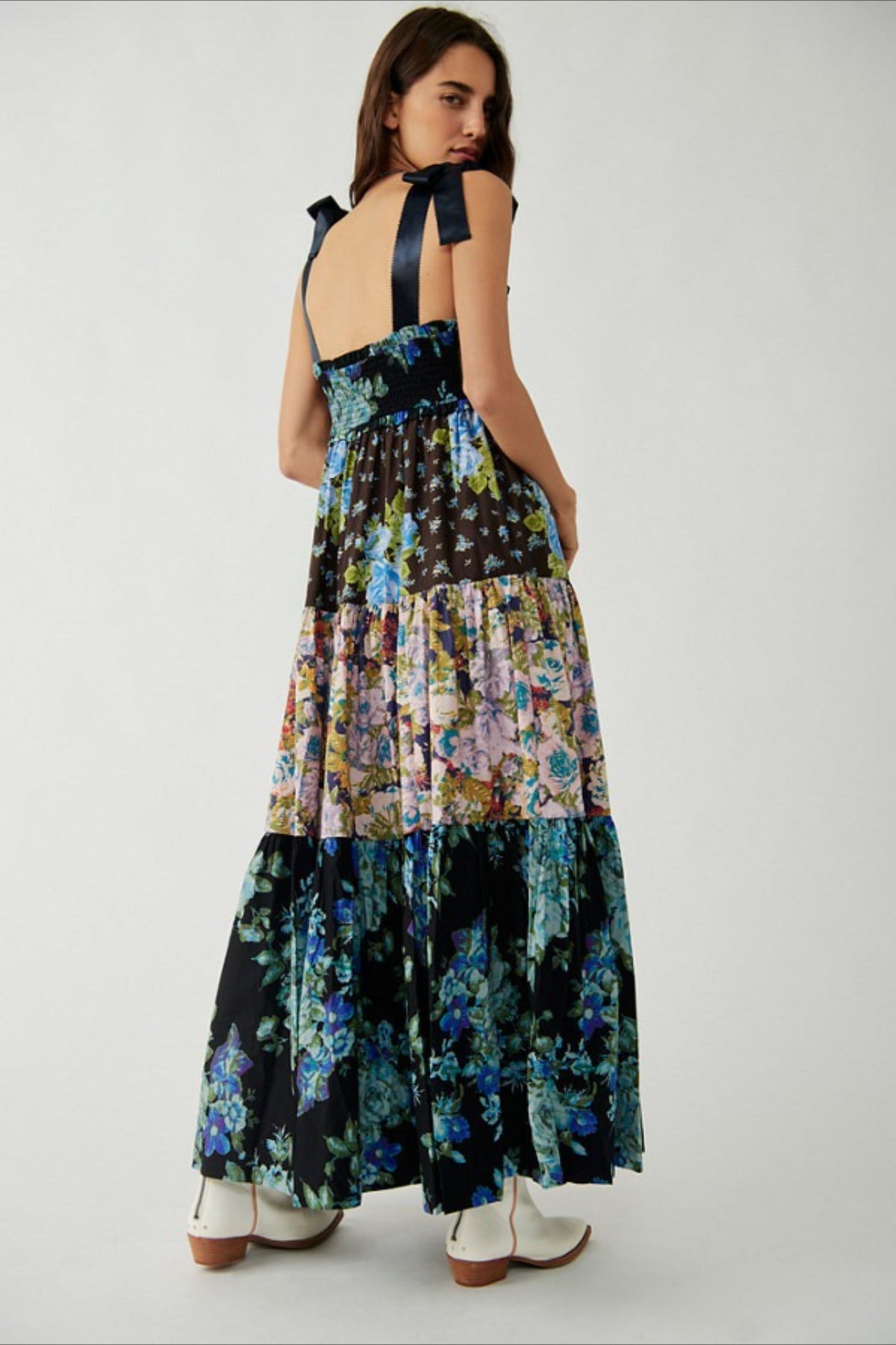 Vintage Print Cami Maxi Boho Dress