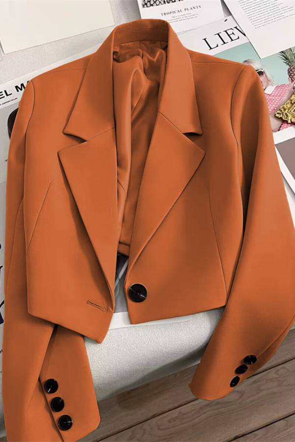 Multi‑Color Cropped Blazer Jacket