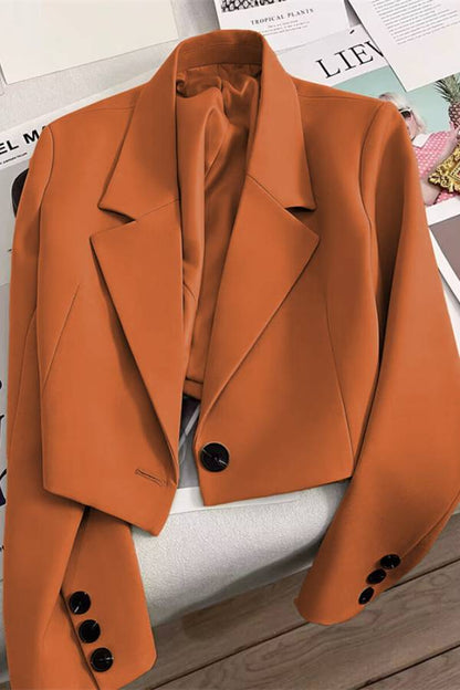 Multi‑Color Cropped Blazer Jacket