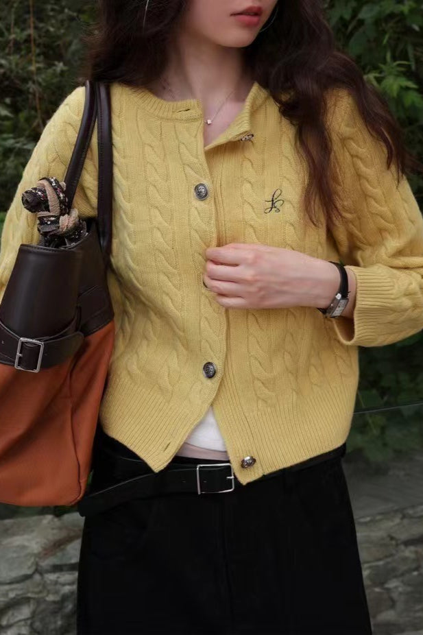 Fine Gauge Merino Cable Cardigan