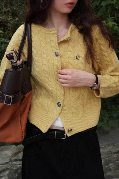 Fine Gauge Merino Cable Cardigan
