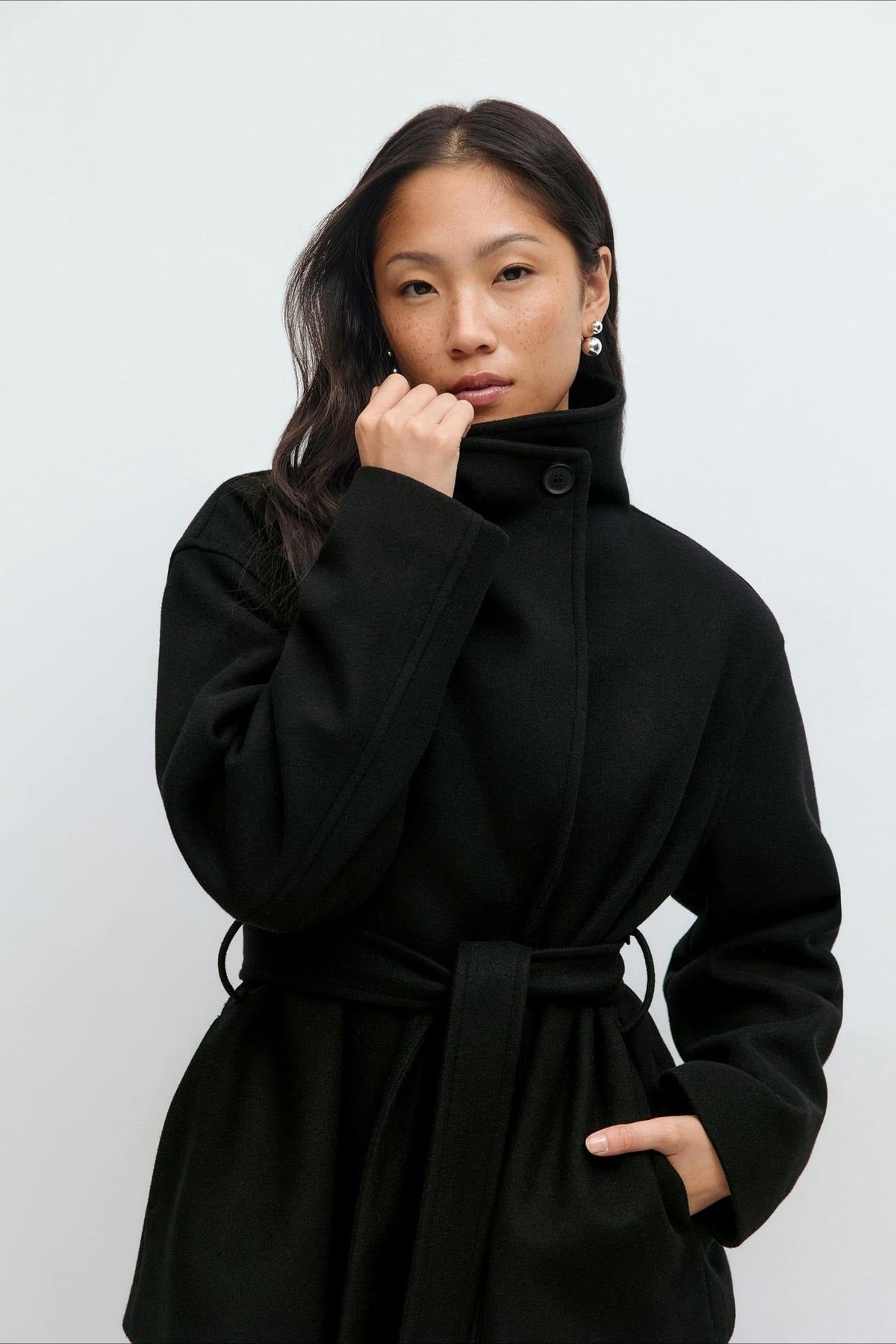 Structured Double Faced Wool Midi Coat