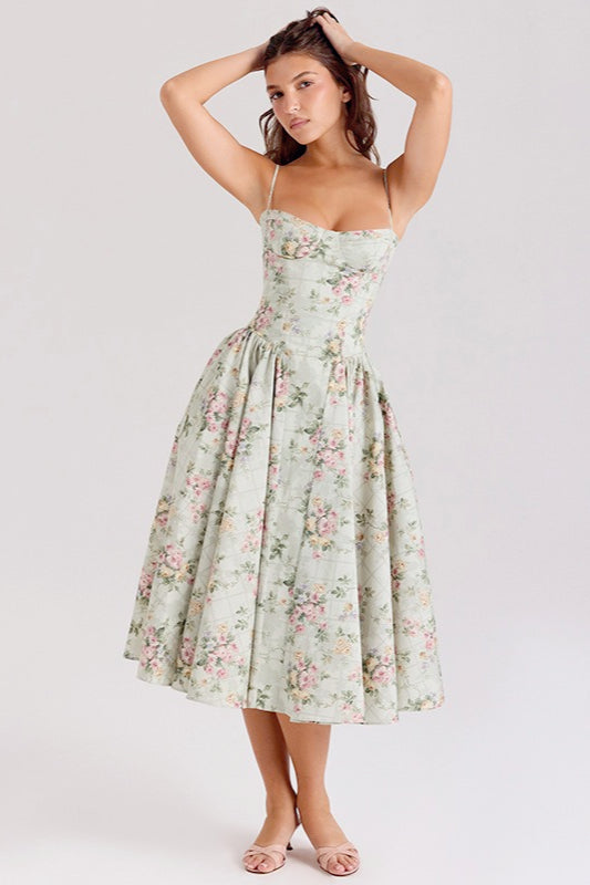 Smocked Floral Slip Dress
