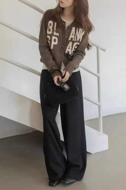 Loose Fit Letter Embroidery Sweater