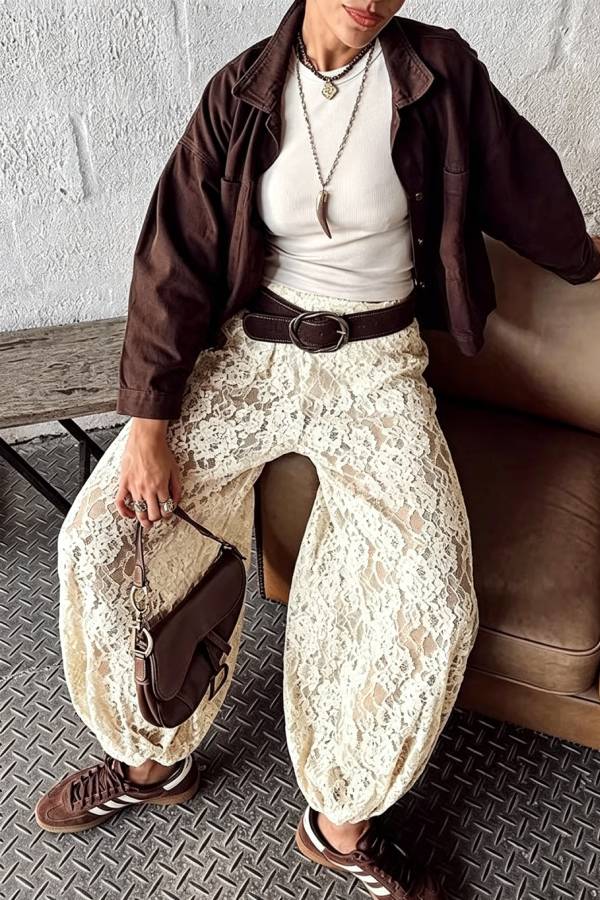 Ibiza Breeze Floral Lace Lantern Pants