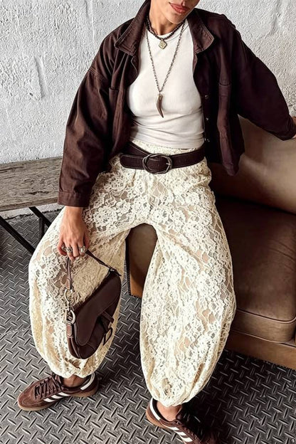 Ibiza Breeze Floral Lace Lantern Pants
