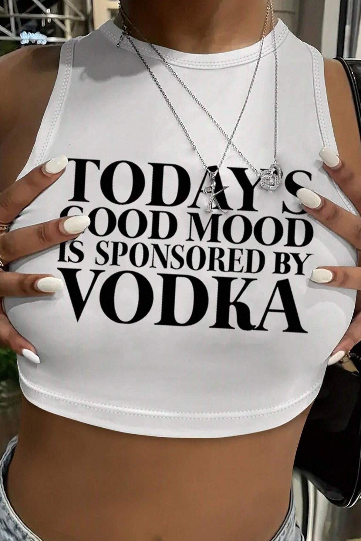 Sexy Bodycon Sleeveless Print Crop Top