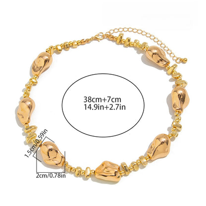 Irregular Bead Star Cross Fringe Choker Necklace
