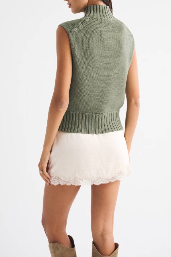 Mockneck Sweater Shell Top