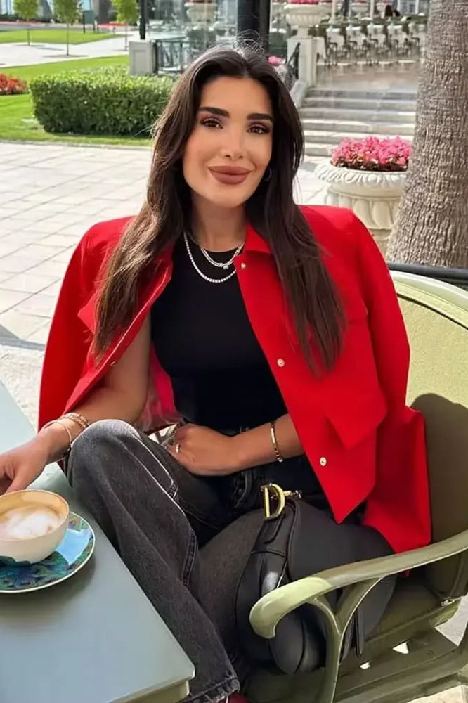 Chic Long Sleeve Cropped Blazer