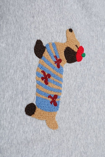 Dachshund Embroidered Pullover Hoodie