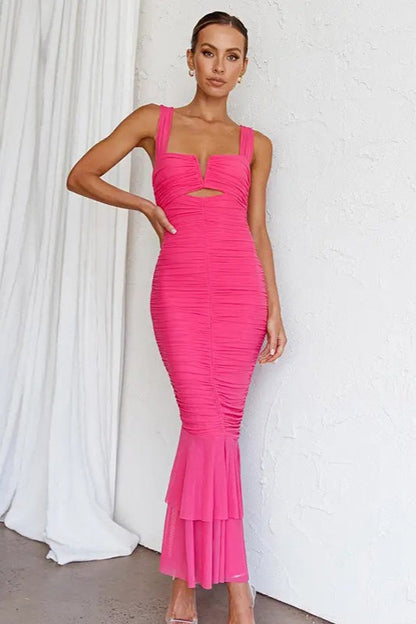 Panel Ruched Mermaid Cocktail Dress