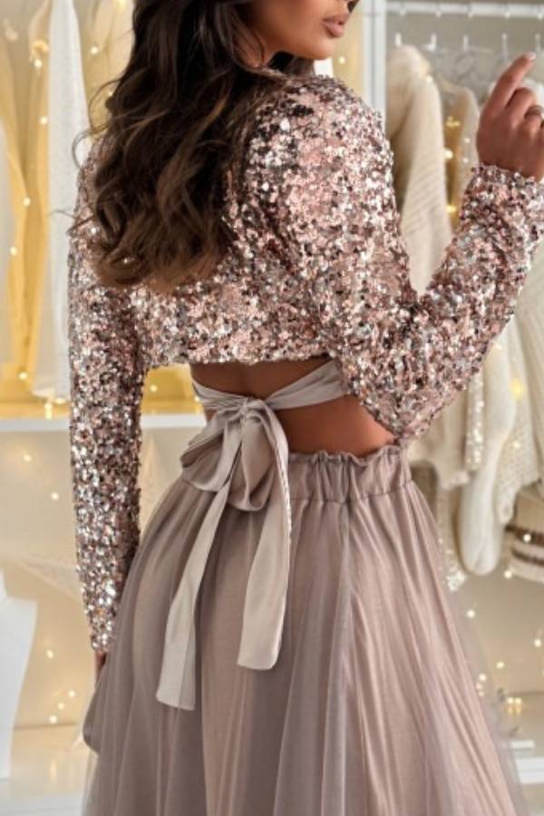 GLIMMER gold&silver sequin blouse