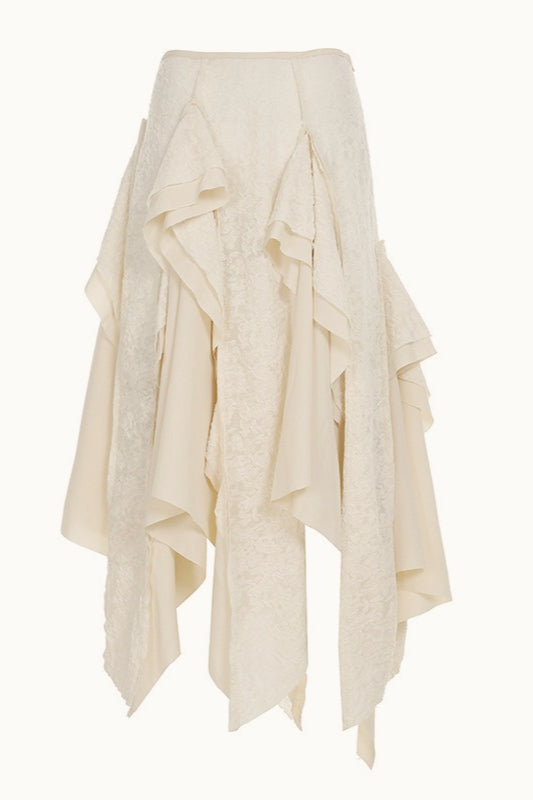 Vintage Asymmetrical Ruffle Boho Skirt