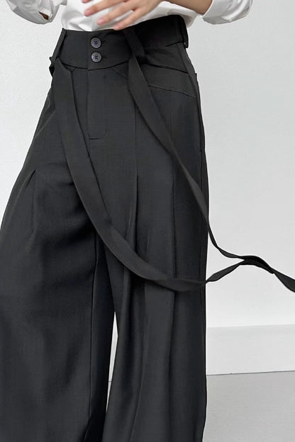 Ruched Ribbon Minimalist Chic Pants