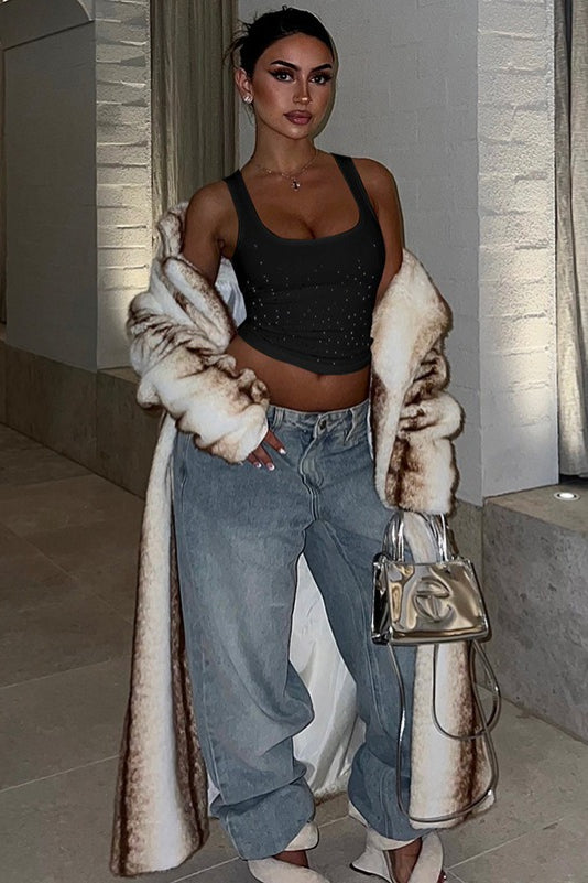 Sexy Rhinestone Spaghetti Strap Tank Top
