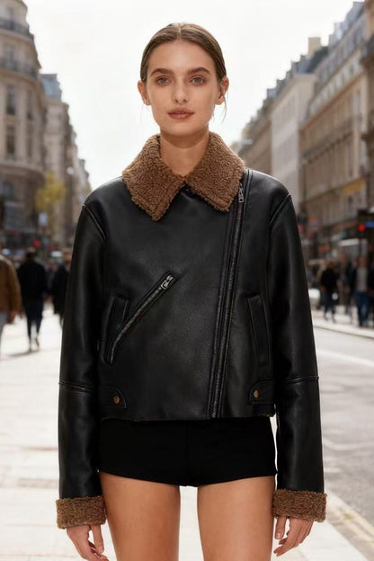 Vintage Lined Moto Style Jacket