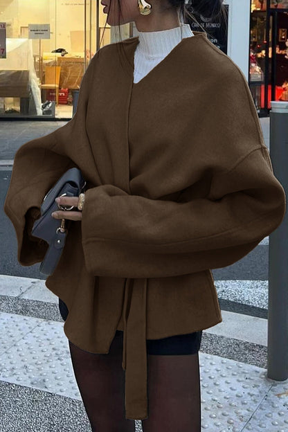 Tailored Long Sleeve Belted Trench Coat