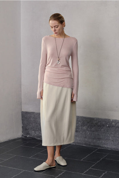 Lightweight Wool Blend Knit Top