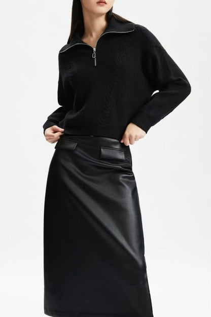 Short Cable Knit Pullover Sweater