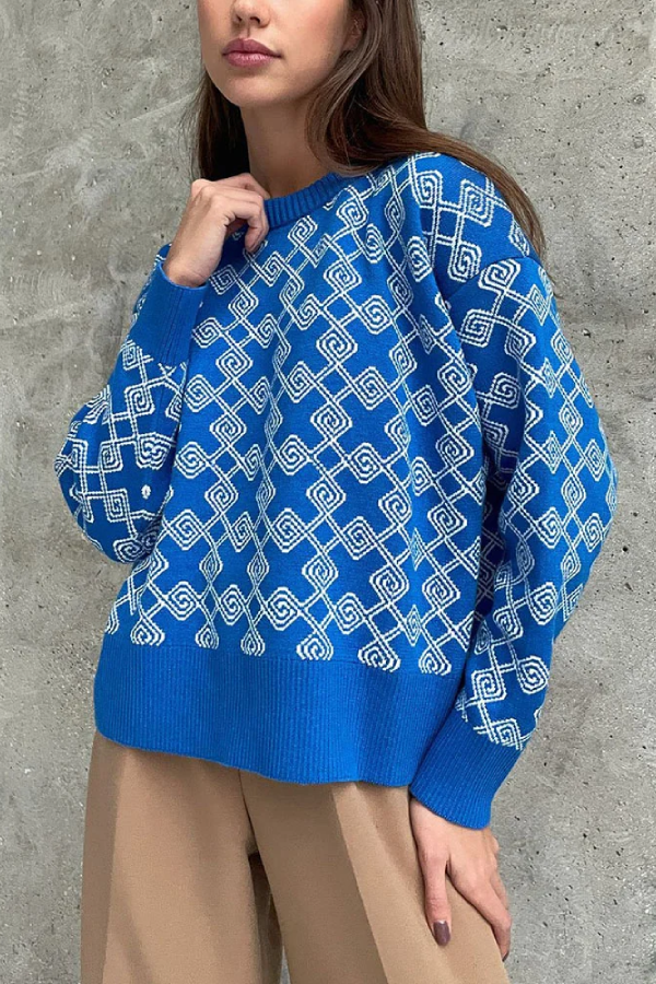 Chic on-trend Jacquard Sweater