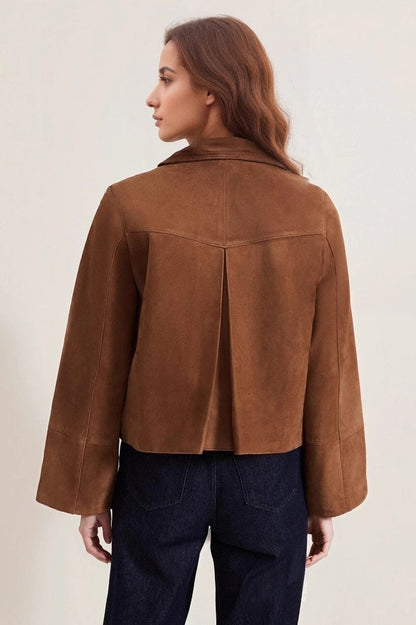 Mid-weight Suede Notch Collar Coat