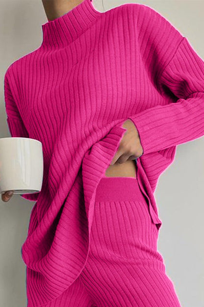 Chic High Neck Knit Sweater