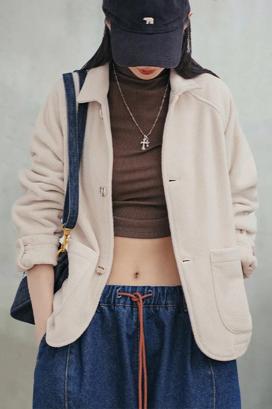 Polar Fleece Lapel Winter Jacket