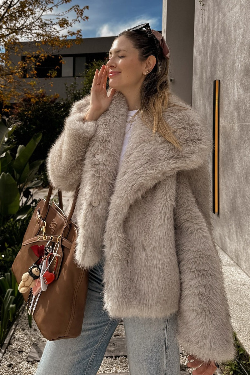 Plush Shearling Faux Fur Coat