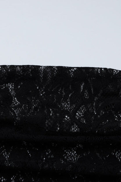 Open Back Long Sleeve Floral Lace Illusion Overlay Bodycon Maxi Dress