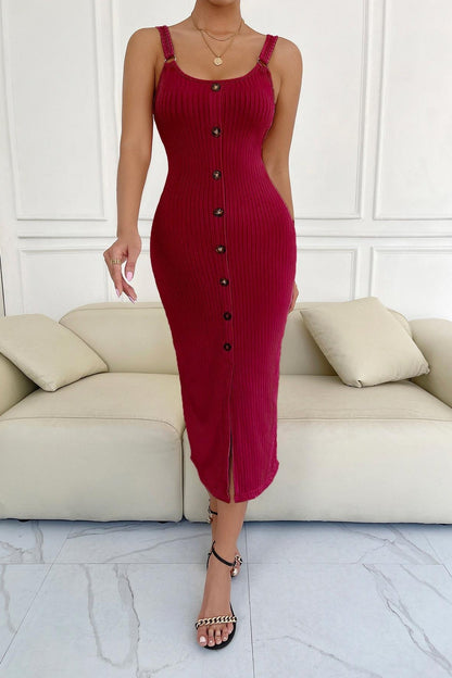 Spaghetti Strap Knit Sweater Dress