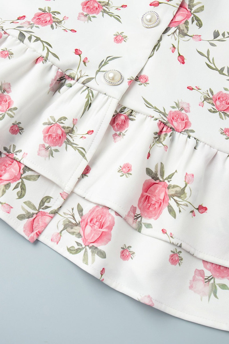 Puff Sleeve Ruffle Mini Floral Dress