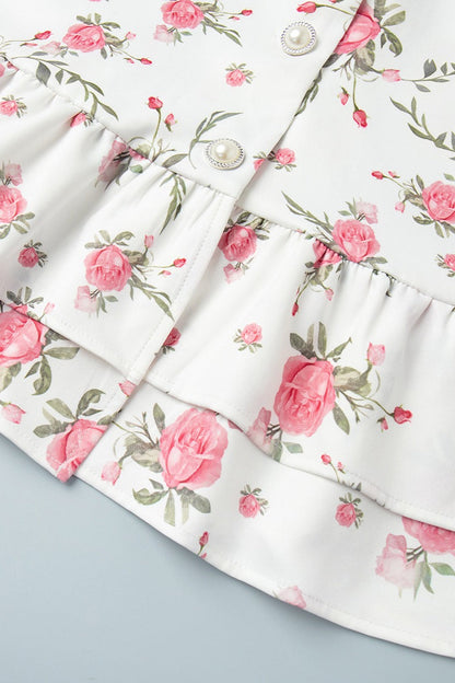 Puff Sleeve Ruffle Mini Floral Dress