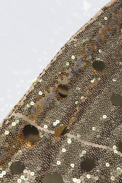 High Waist Sequin Panel A Line Maxi Skirt