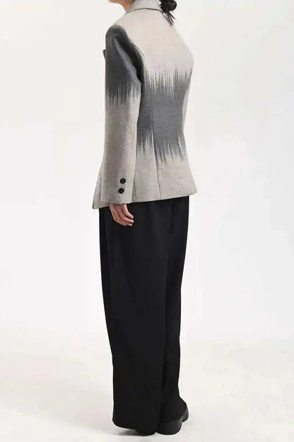 Irregular Button Woolen Blazer