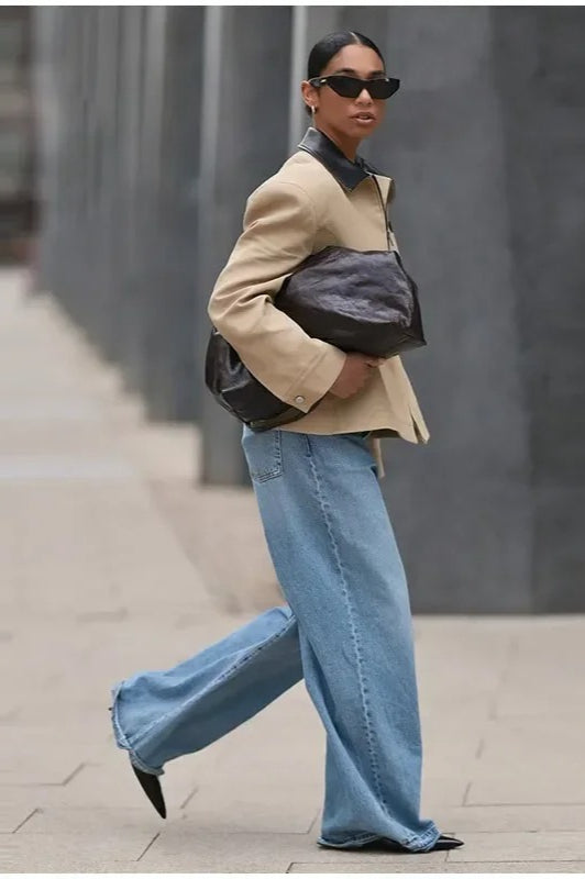 Waist Cinched Colorblock Jacket