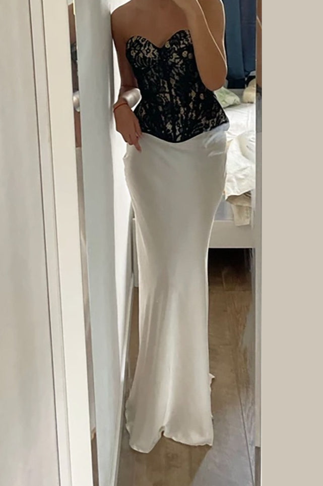 High Waist Satin Bodycon Mermaid Maxi Skirt