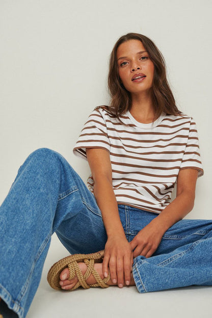 Striped Crew Neck Short Sleeve Tee