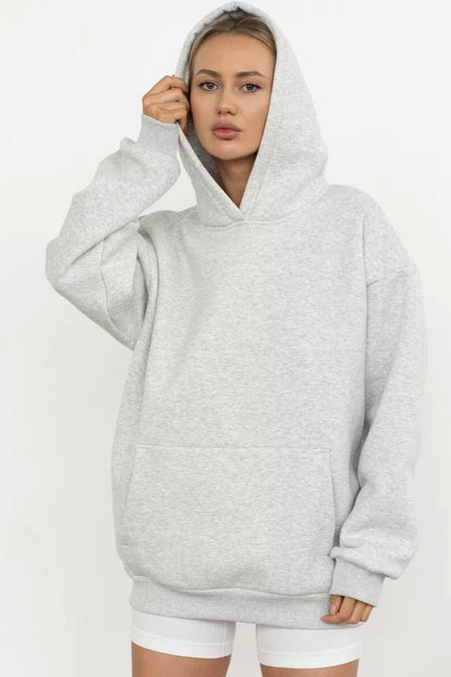 Oversized Solid Pullover Hoodie